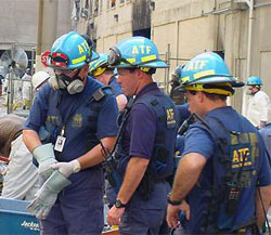 ATF Investigators working at a fire scene