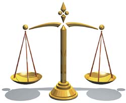 Scale of justice gold