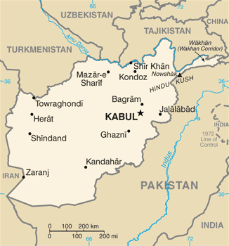 CIA map of Afghanistan in 2007